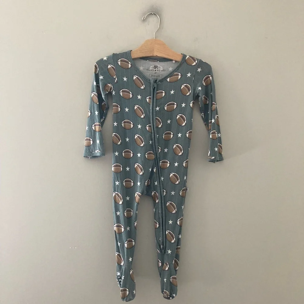$18 ADD ON little bum bums bamboo football footie 2T Zara Bamboo Posh‎ Peanut
